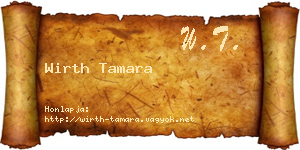 Wirth Tamara névjegykártya